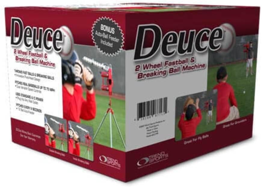HEATER SPORTS Deuce 75 MPH Two Wheel Baseball Pitching Machine with Automatic Ballfeeder P549955