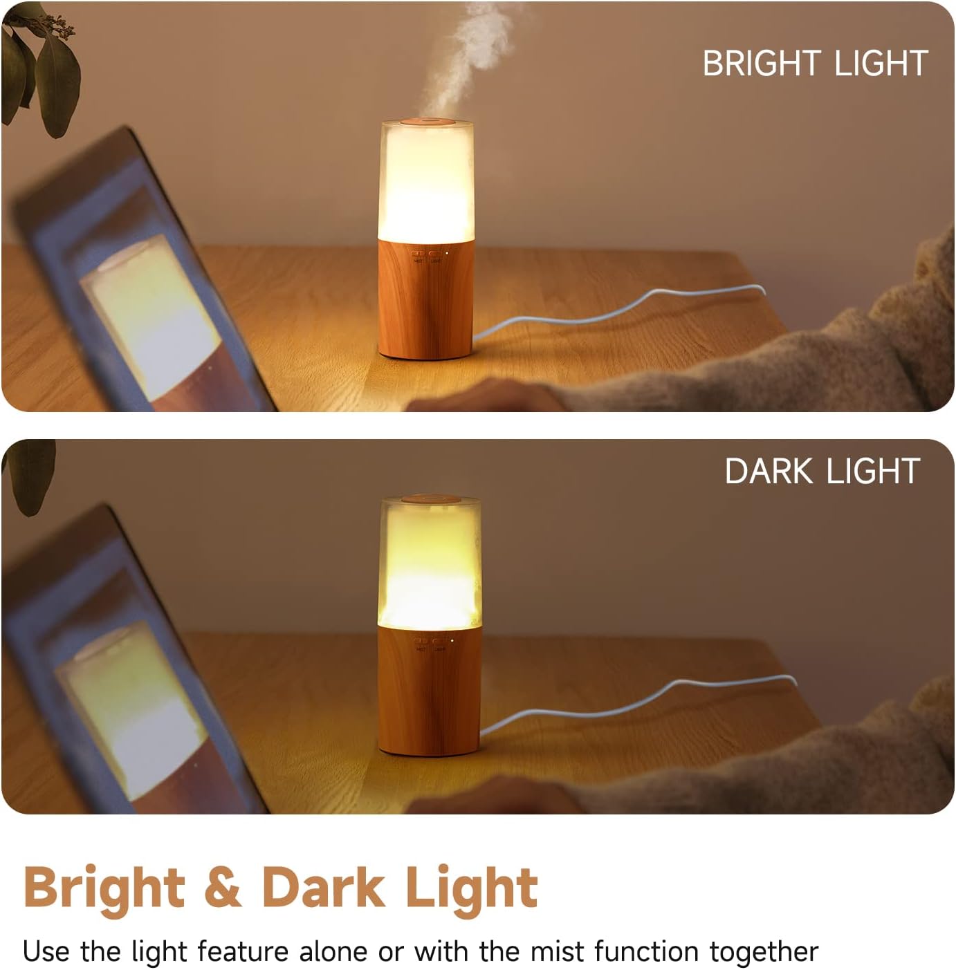 muson Mini Essential Oil Diffuser Aroma Cool Mist Humidifier for Car Office Travel M97121