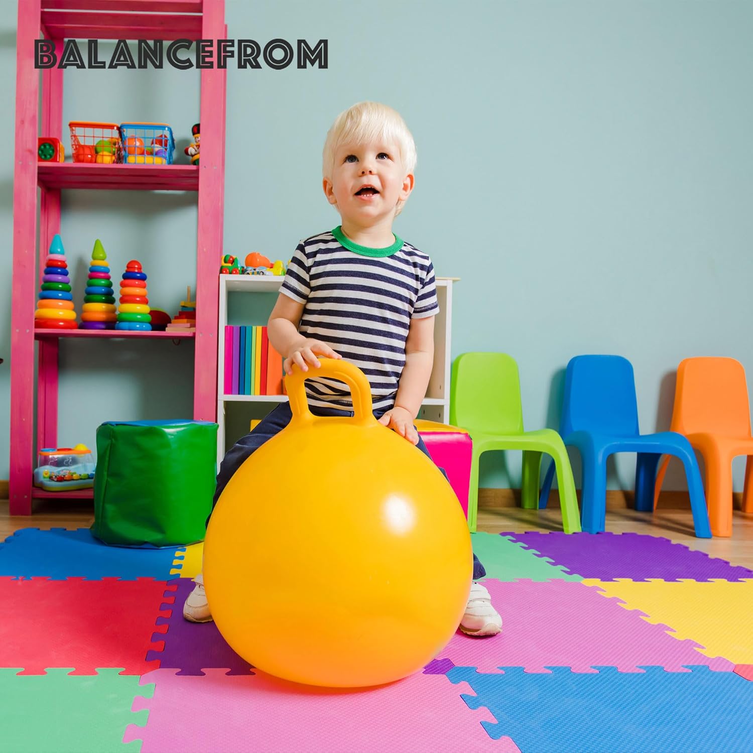 BalanceFrom 0.4 Inch Thick Non Slip Interlocking EVA Foam Floor Mat Set, 9 Colors, 36 sq ft L2986