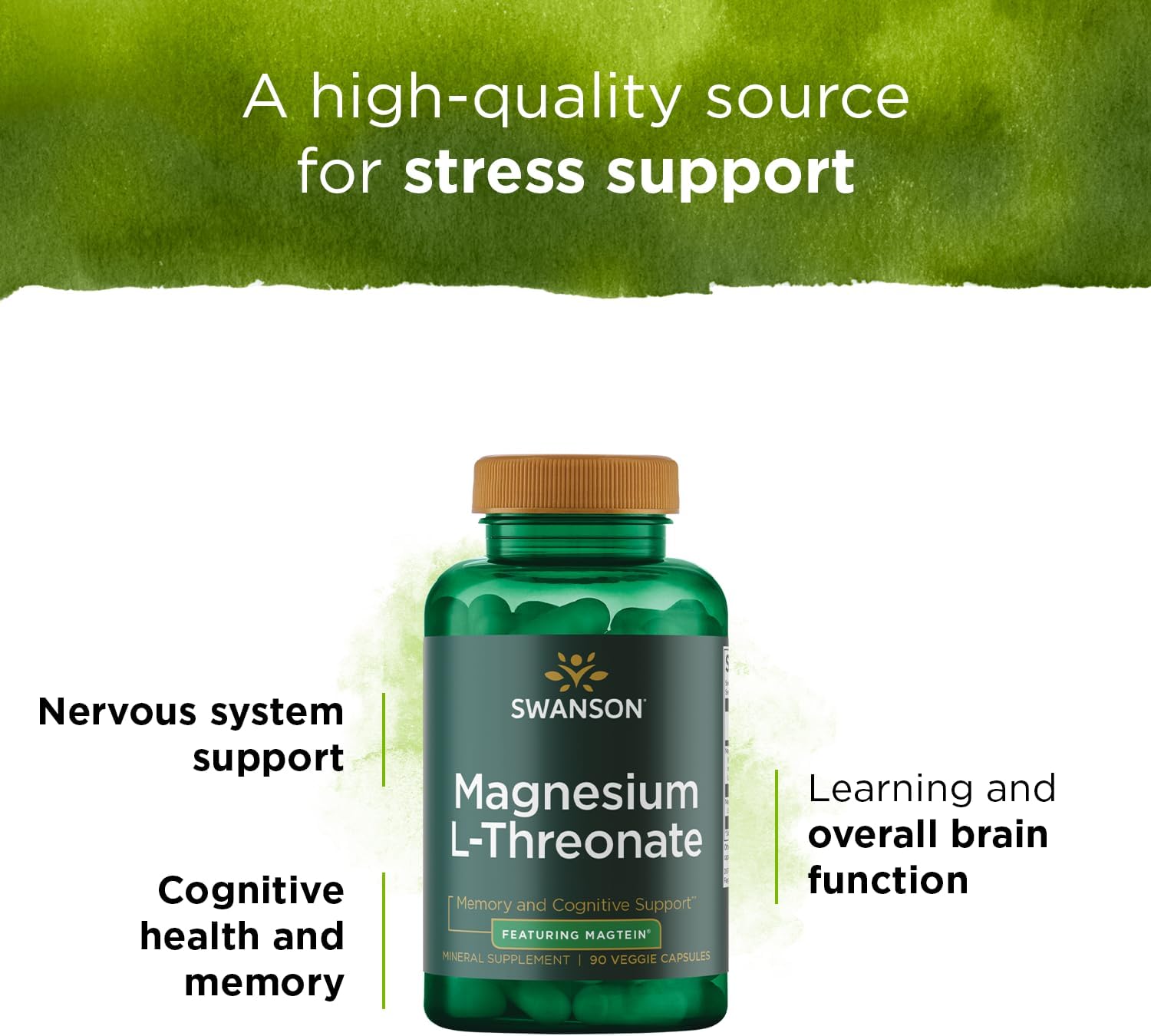 Swanson Magnesium L-Threonate Mineral Supplement, 90 Veggie Capsules G9469