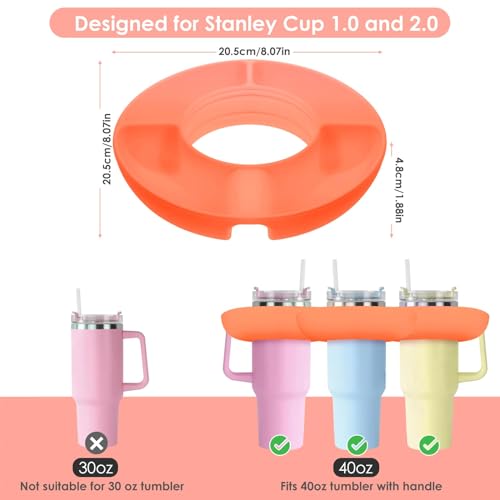 Stanley snack tray, 4 Compartment Reusable Snack Container for 40 oz Tumbler (Orange) G18697