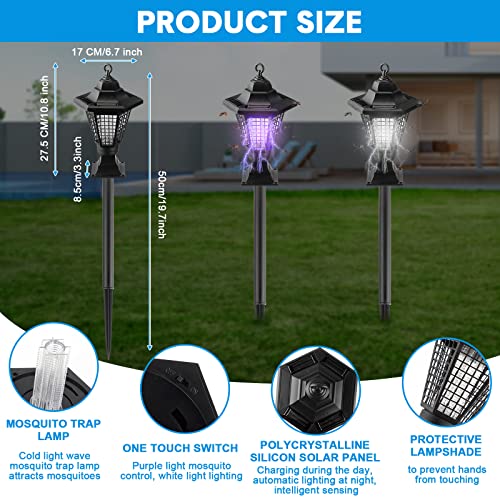 4 Pack Solar Bug Zapper Outdoor Waterproof Mosquito Repellent Trap J72263