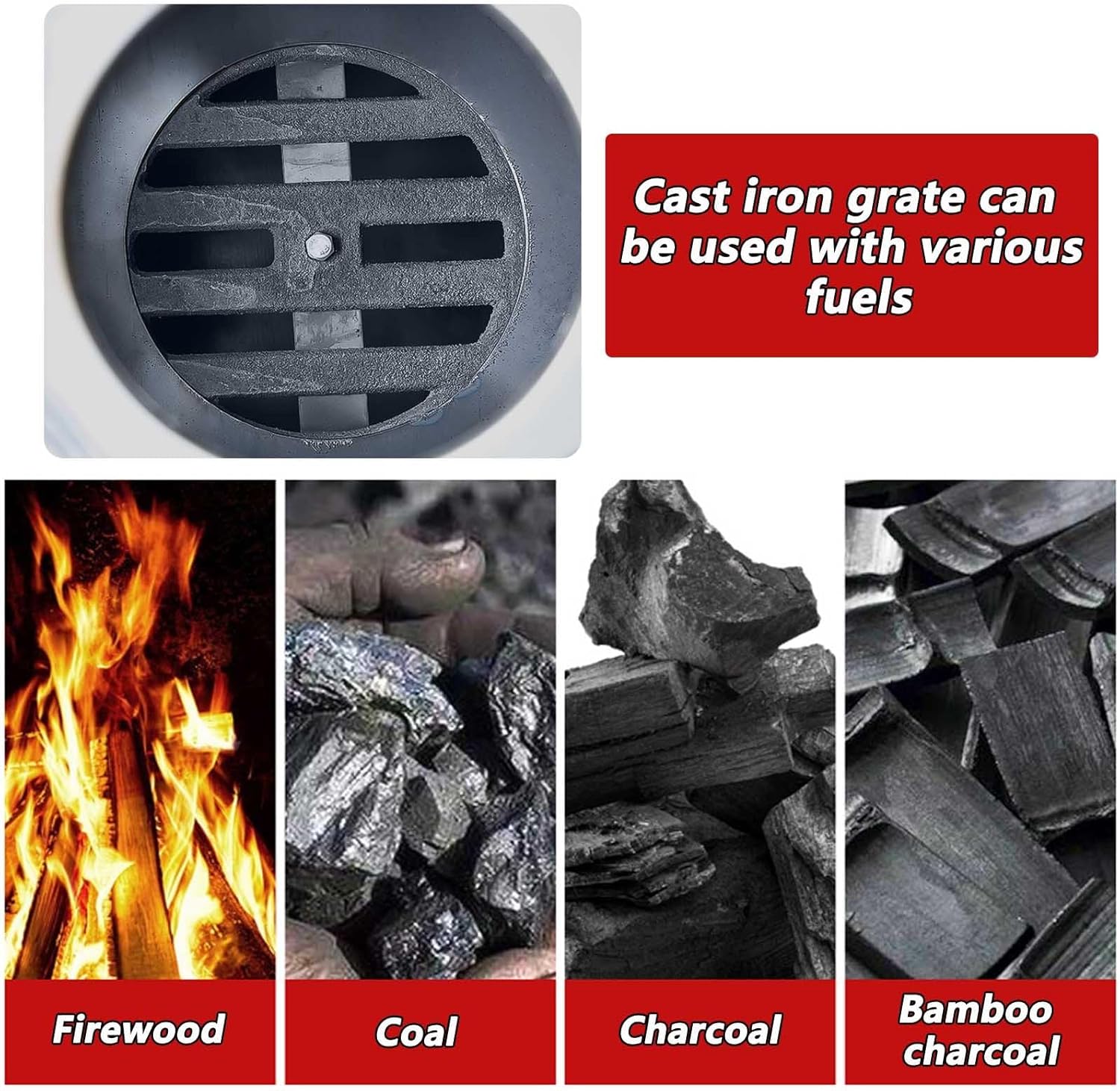 Outdoor Wood Burning Stove with Sectional Chimney Pipes for Camping and Heating U480