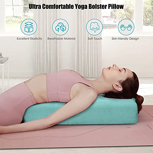 Giantex Yoga Bolster Pillow with Carry Handle, Removable Washable Cover C692369