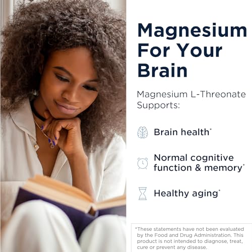 NeuroMag Magnesium L-Threonate - Magtein Brain Health Supplement, 90 Vegan Capsules V28143