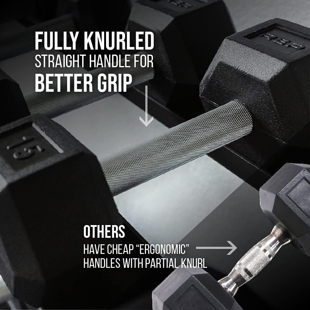 Rep 5-50 lb Rubber Hex Dumbbell Set L9003