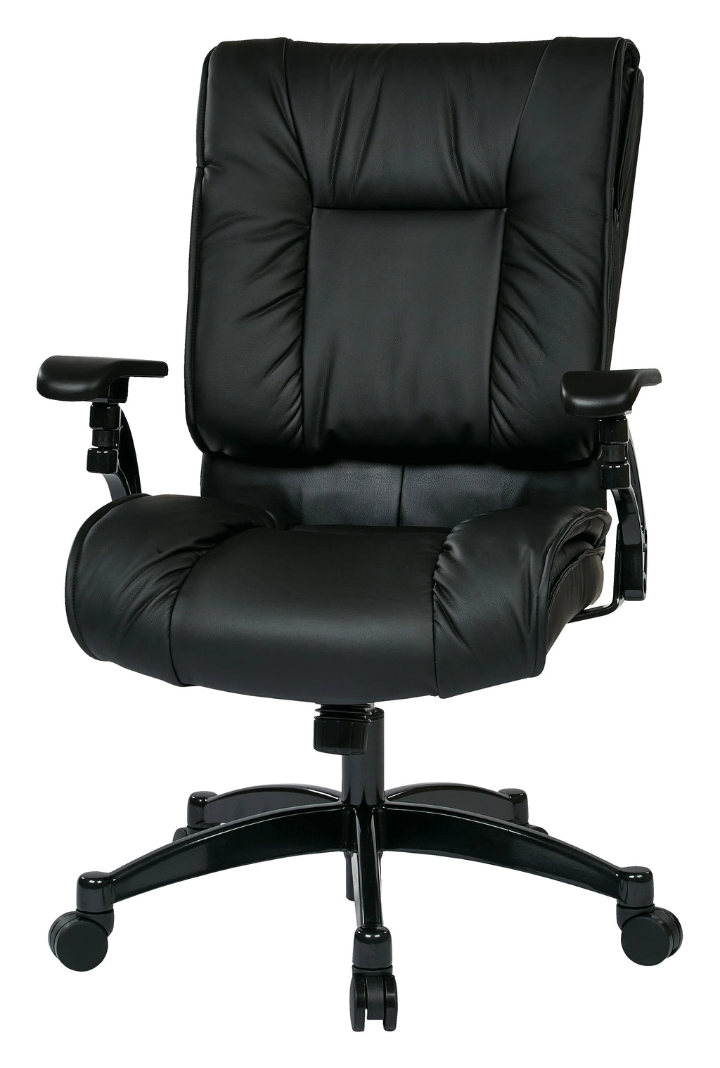 SPACE Seating Black Bonded Leather Conference Chair with Cantilever Arms G199