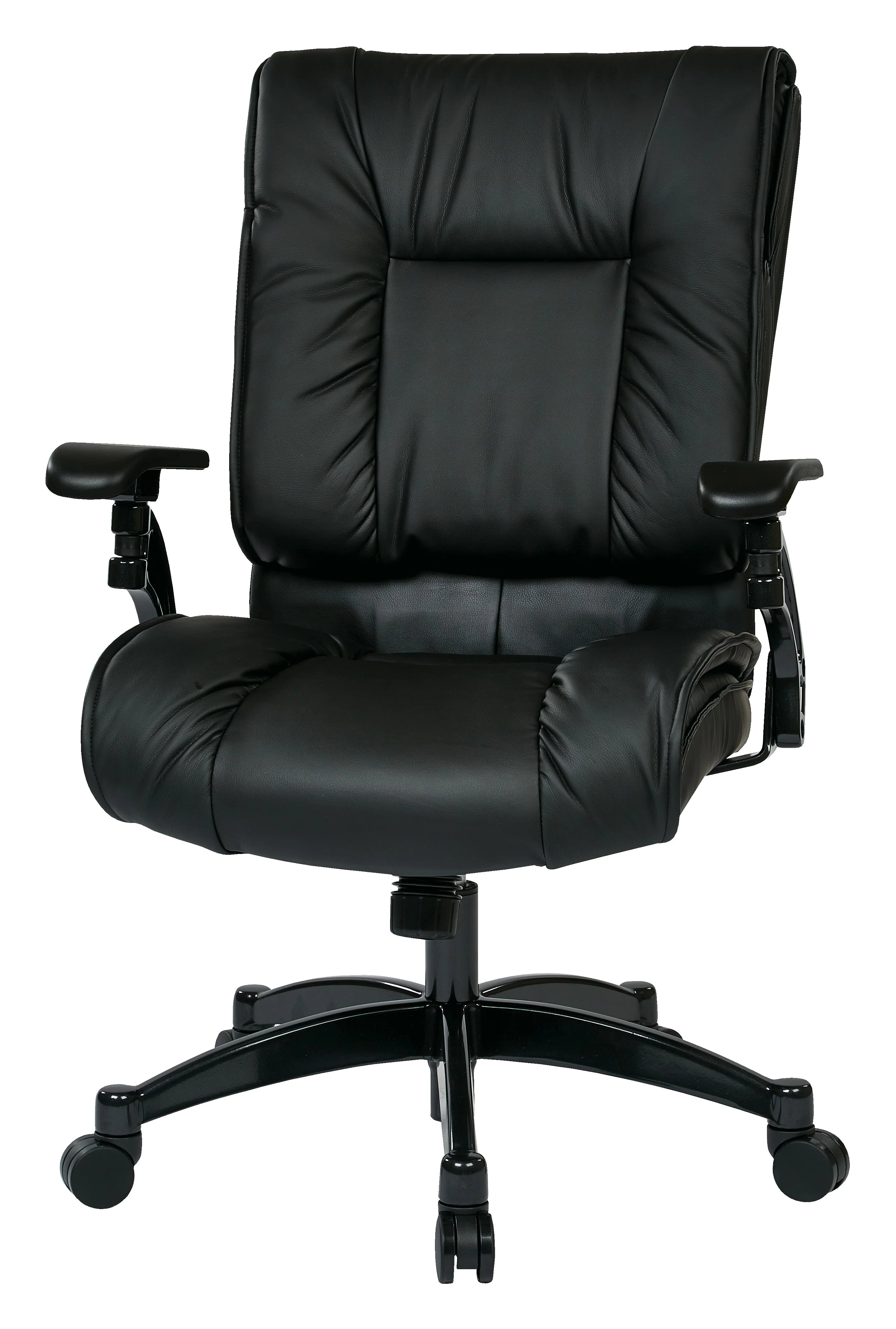 SPACE Seating Black Bonded Leather Conference Chair with Cantilever Arms G199
