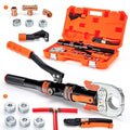 Copper Tube Fittings Hydraulic Copper Pipe Crimping Tool with 1/2 inch,3/4 inch and 1 inch Jaws Copper Pipe Press Crimpers Pressing Pliers,Suit for Narrow Space and Tee Fittings