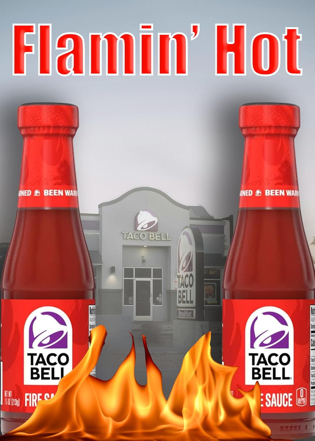 Taco Bell Fire Sauce 7.5 oz Bottles (Pack of 2) O65356