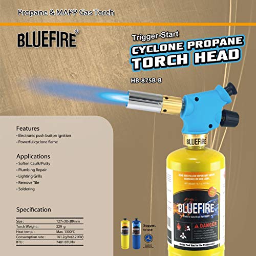 BLUEFIRE Handy Cyclone Torch Kit with MAPP Cylinder H865079
