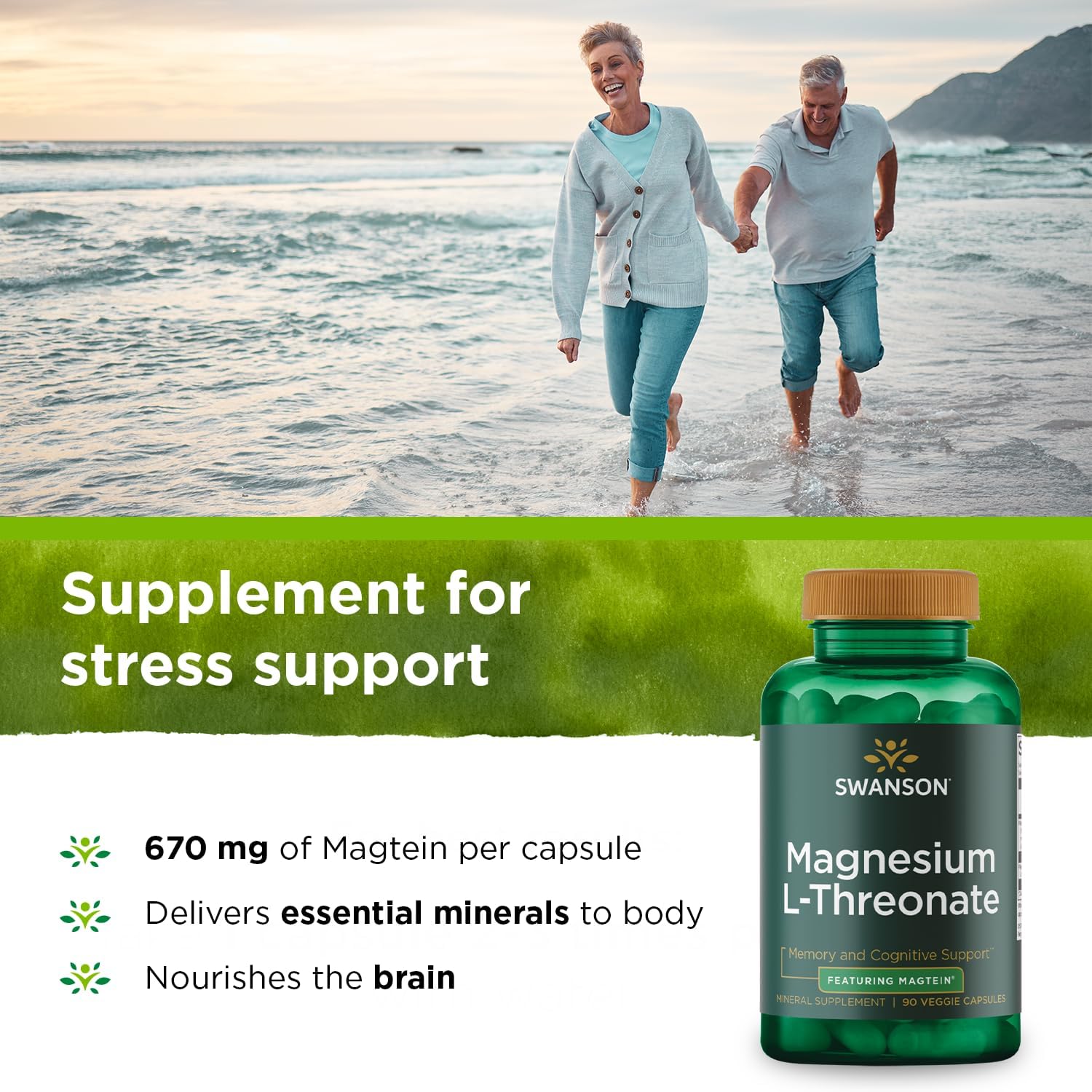 Swanson Magnesium L-Threonate Mineral Supplement, 90 Veggie Capsules G9469