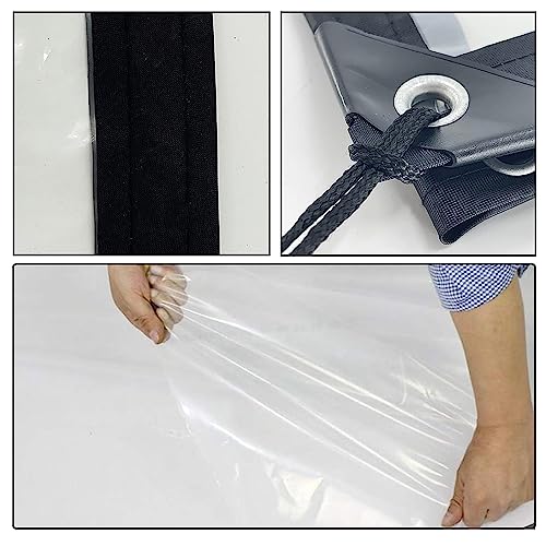 8x10 ft Clear Vinyl Tarp with Grommets, Heavy Duty Waterproof Y7548