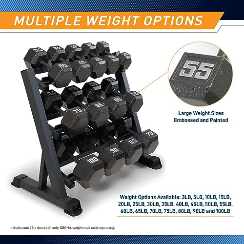 Marcy Cast Iron Hex Dumbbells, 3-100 lb, Sold Individually M86819