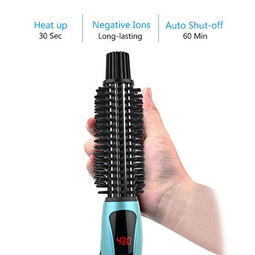 PHOEBE Curling Iron Brush, Dual Voltage 1 Inch Ceramic Tourmaline Ionic Hair Curler H346369