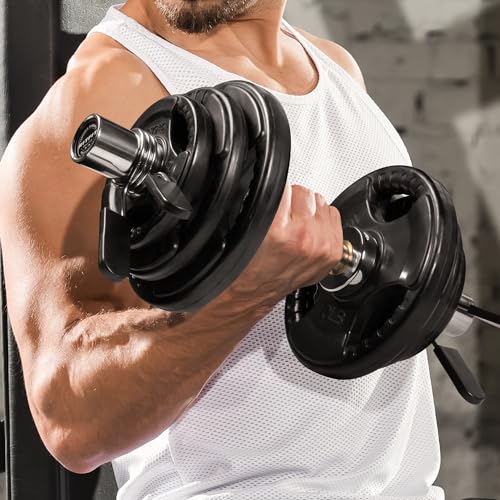 RITFIT 16"/20" Olympic Dumbbell Handles Pair with Collars for 2" Weight Plates I425