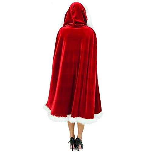 Mrs Santa Claus Velvet Hooded Cape Robe for Women V79250
