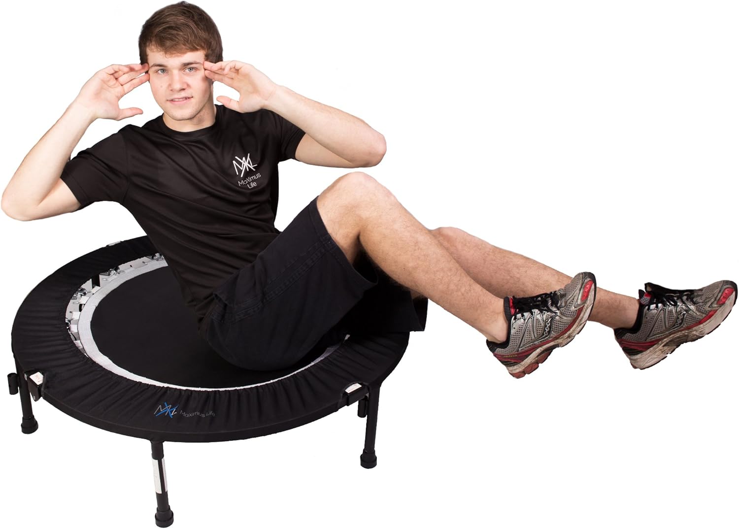 MaXimus PRO Folding Rebounder Indoor Exercise Mini Trampoline for Adults with Bar K4661