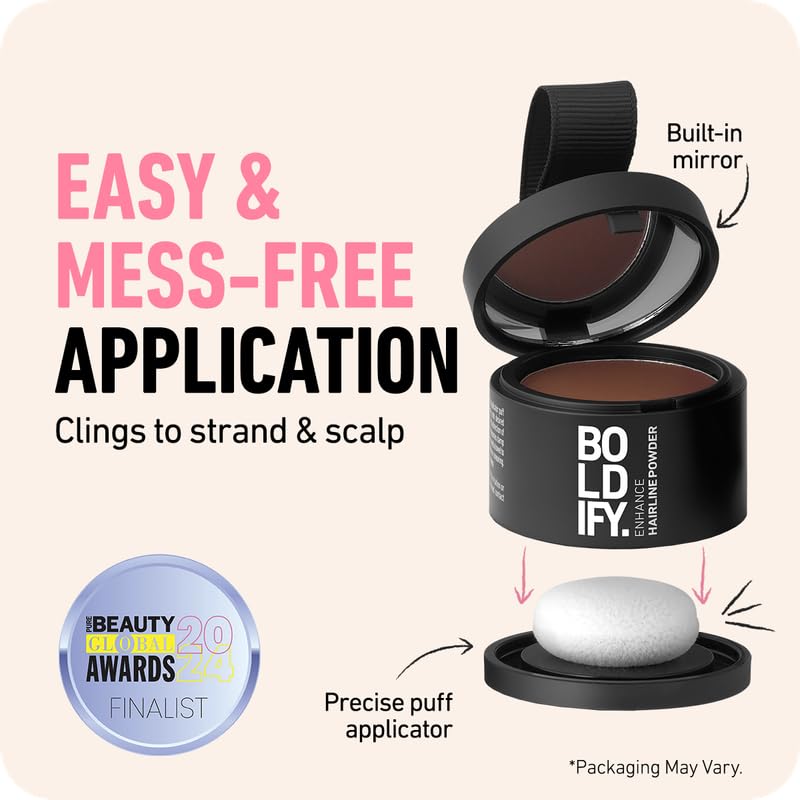 BOLDIFY Hairline Powder Root Touch Up for Thinning Hair, Stain-Proof 48H, Light Brown H531686