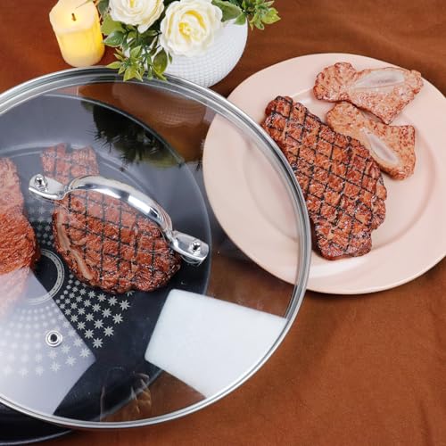 Antrader Tempered Glass Lid 9.5 Inch for Skillet Frying Pan Pot M306