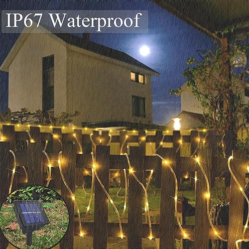 Solar Rope Lights Outdoor Waterproof 39FT 100LED Clear PVC Tube Fairy Lights E491