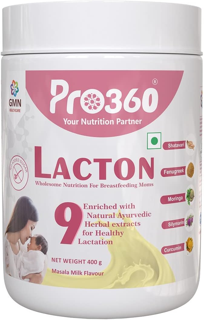 RAMA Lacton for Breastfeeding and Lactating Mothers Milk Supplement Powder - Lactation Support Booster with Herbal Extracts - Helps to Increase Breast Milk - Masala Milk Flavor, 400g (Pack of 1)