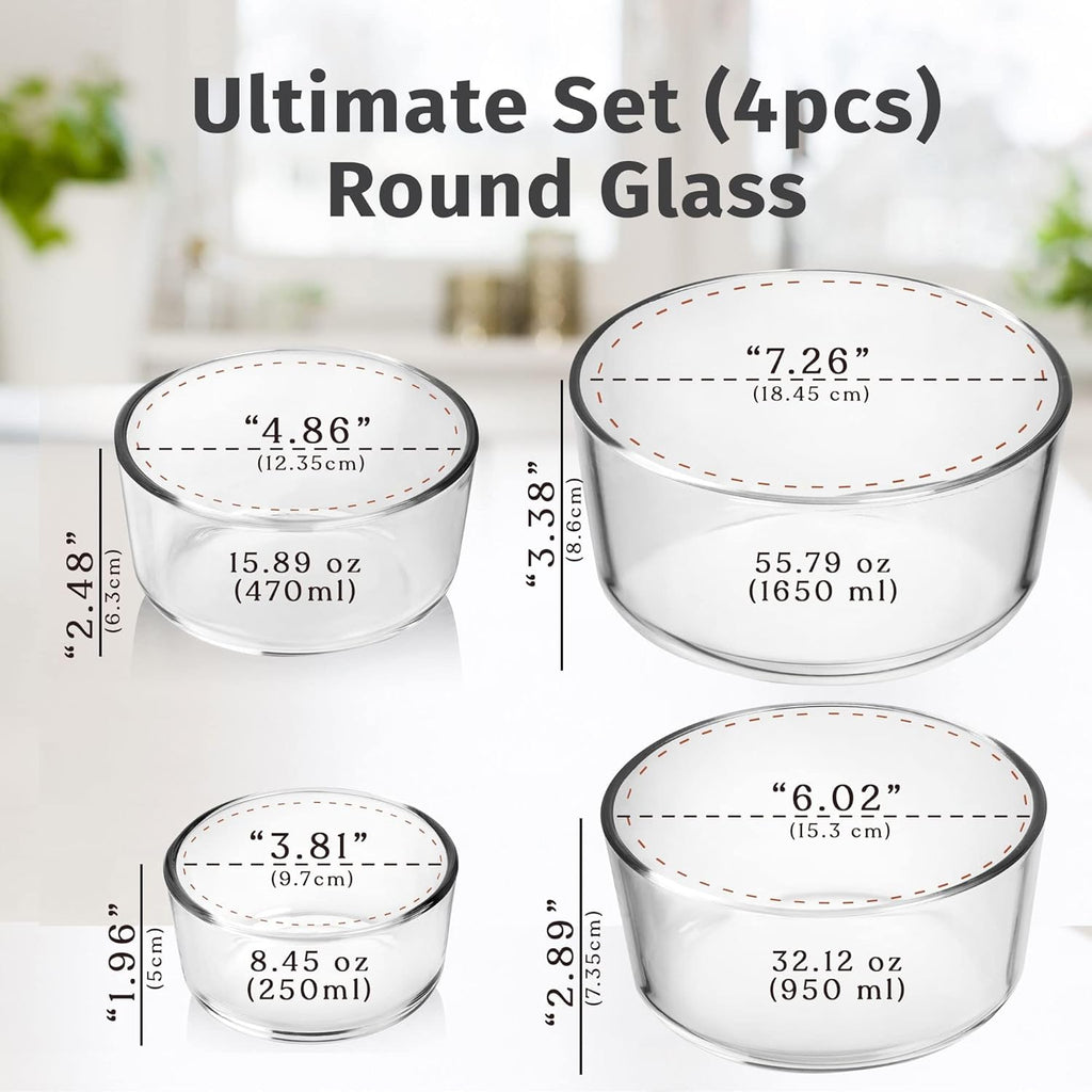 Razab 12 Pc Glass Food Storage Container Set with Lids Q481