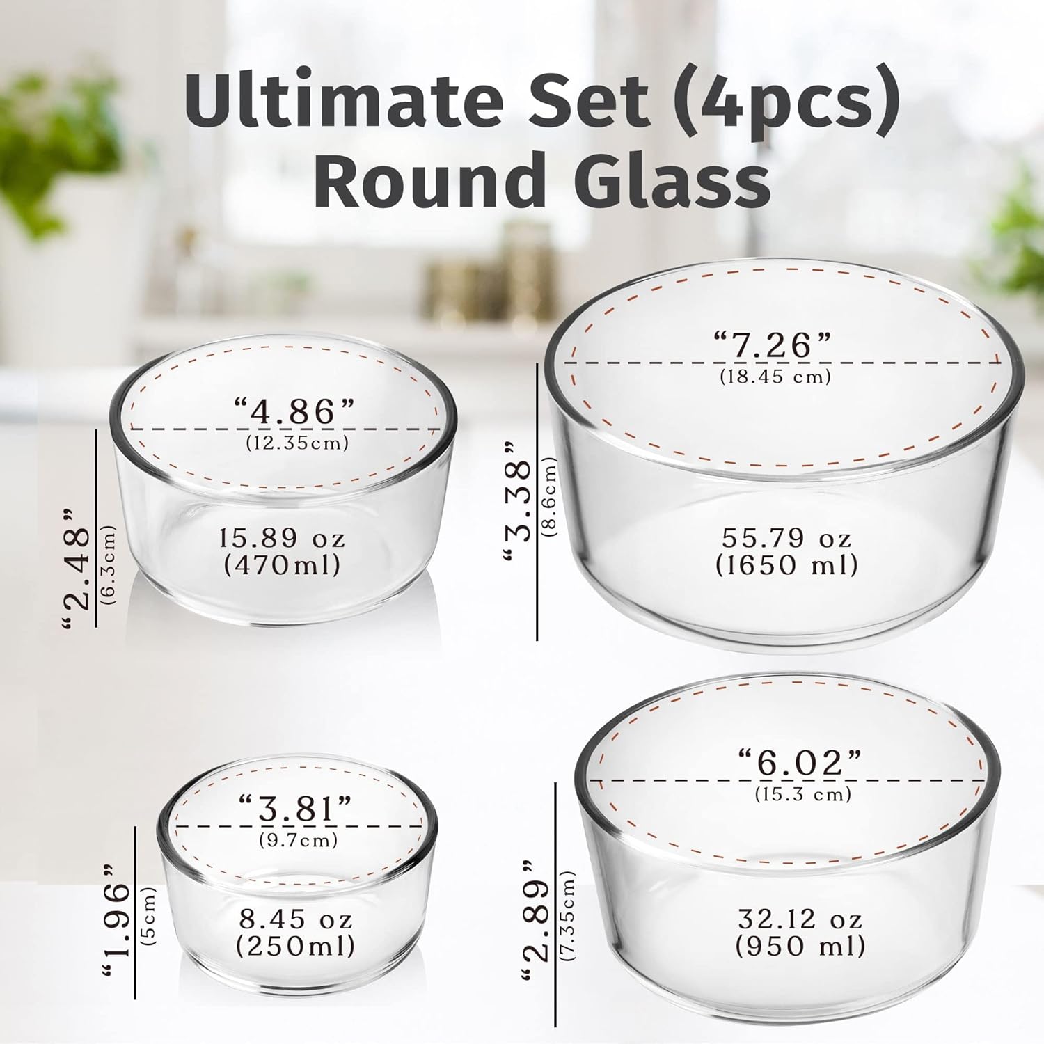 Razab 12 Pc Glass Food Storage Container Set with Lids Q481
