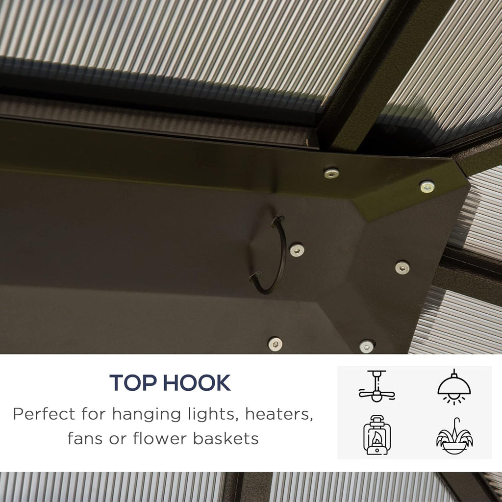 Outsunny 10' x 12' Hardtop Gazebo with Polycarbonate Roof and Aluminum Frame Q292
