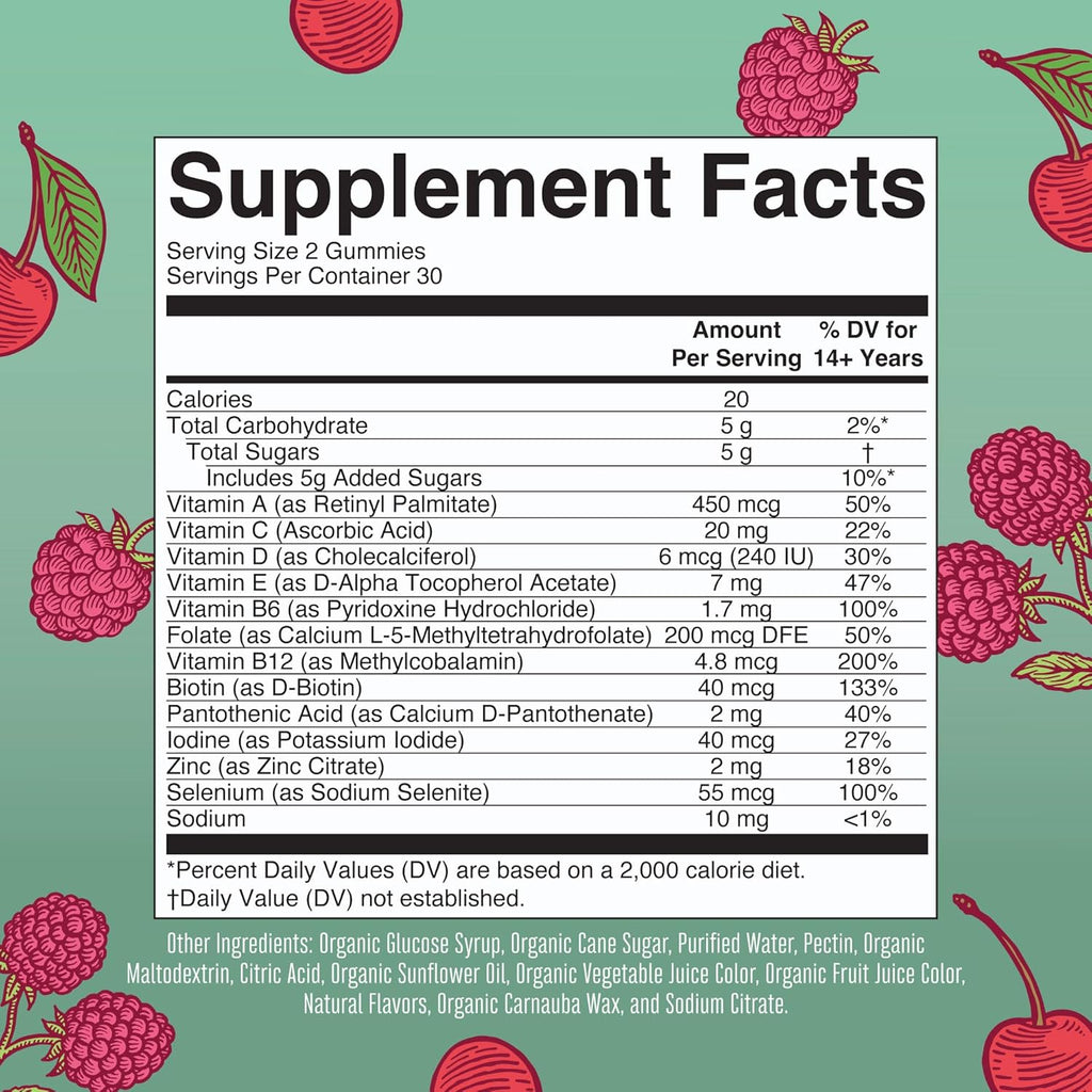 MaryRuth Organics Multivitamin Gummy for Women, Vegan, USDA Organic, 60 Count H806