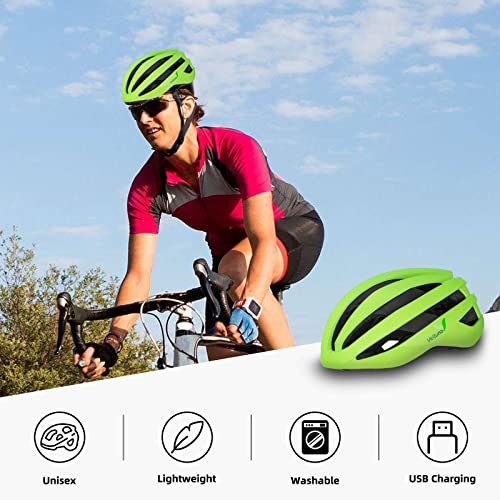Bike Helmet with LED Light for Adults Lightweight Road Mountain Cycling U3834