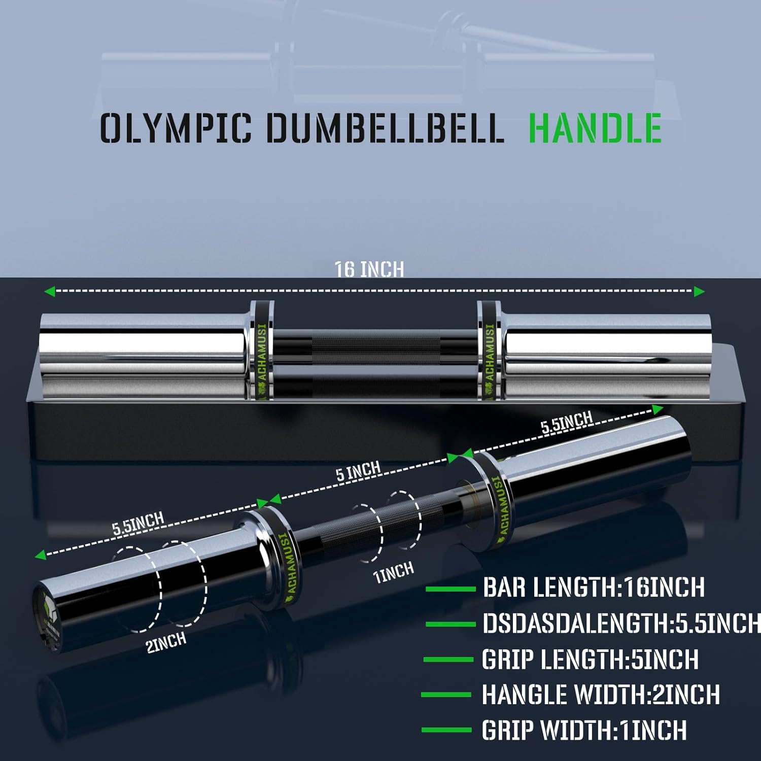 16" Olympic Dumbbell Handle Pair for 2" Weight Plates Q8486