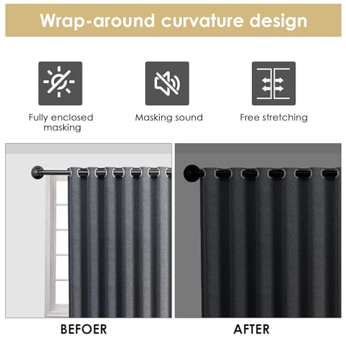 1 Inch Industrial Black Curtain Rod for Windows 72-144" Adjustable T134179