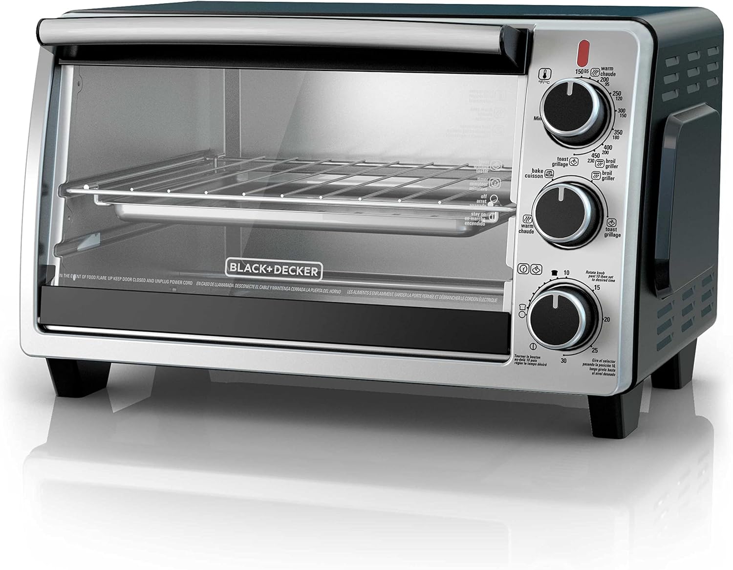 BLACK+DECKER TO1950SBD 6-Slice Convection Oven, Black/Silver