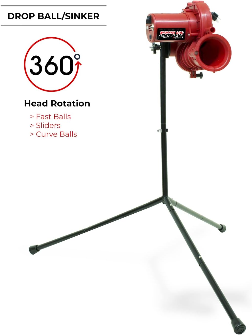 Heater Power Alley Lite 360 Baseball Pitching Machine for Lightweight Training G316787