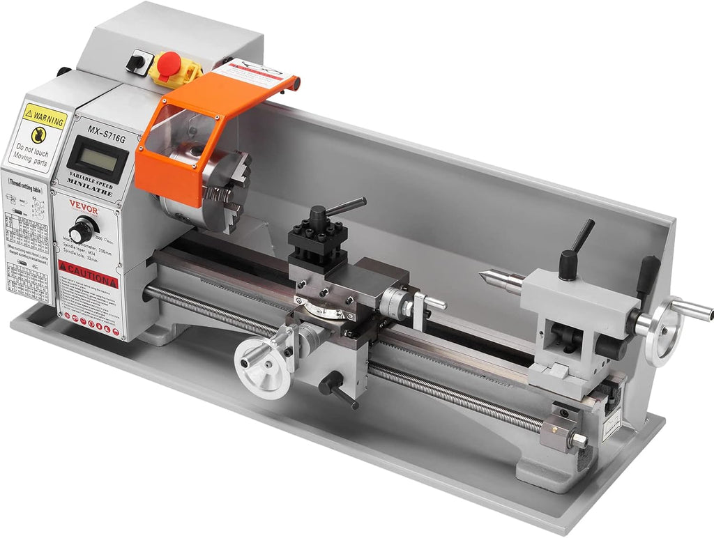 VEVOR Mini Metal Lathe Machine 7 x 16 Inch 800W Benchtop Power Lathe Q32622