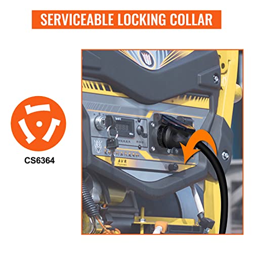 VEVOR 15 FT 50 Amp Generator Extension Cord NEMA 14-50P to SS2-50R H2089