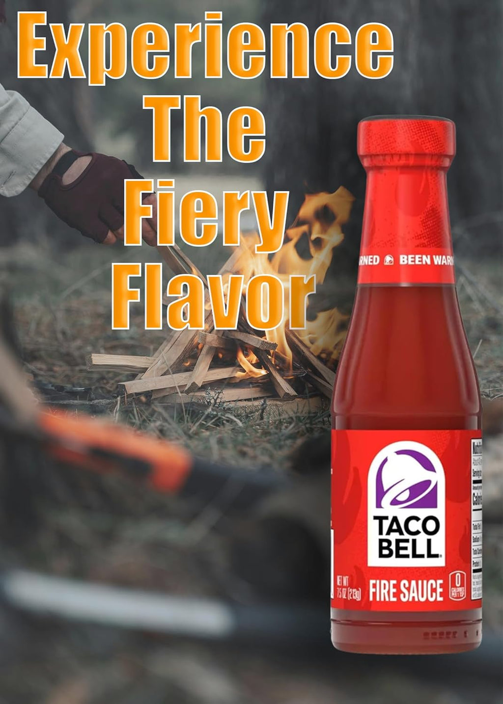 Taco Bell Fire Sauce 7.5 oz Bottles (Pack of 2) O65356