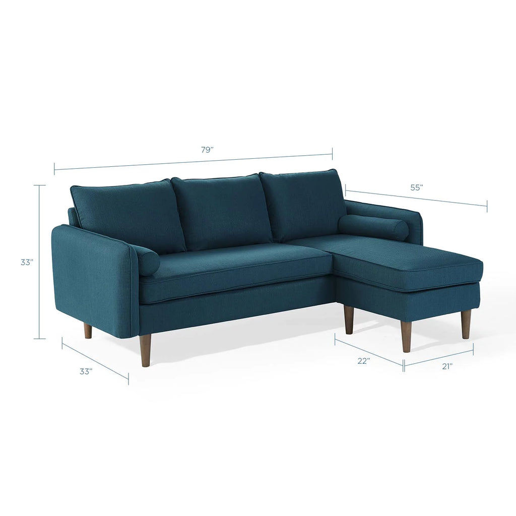 Navy Blue Fabric Sectional Sofa Set C37521