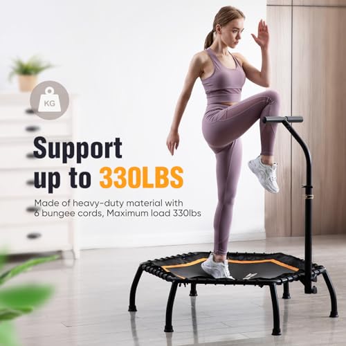 Zupapa Silent Mini Fitness Trampoline Indoor Rebounder for Adults, 330 lbs Max U37965