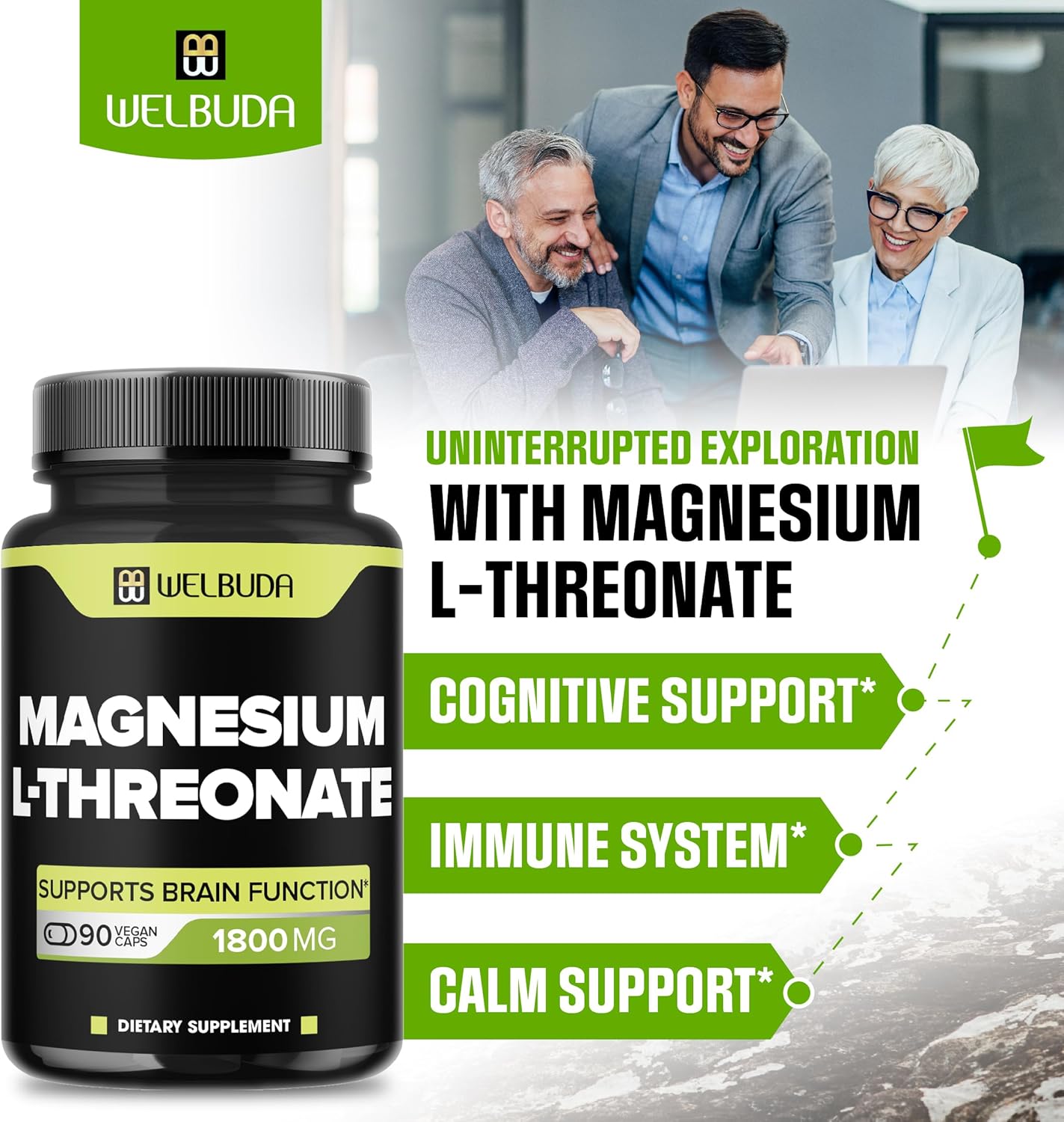 Magnesium L-Threonate Capsules 1800mg, 90 Count P5772