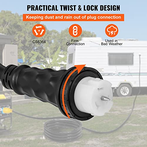 VEVOR 15 FT 50 Amp Generator Extension Cord NEMA 14-50P to SS2-50R H2089