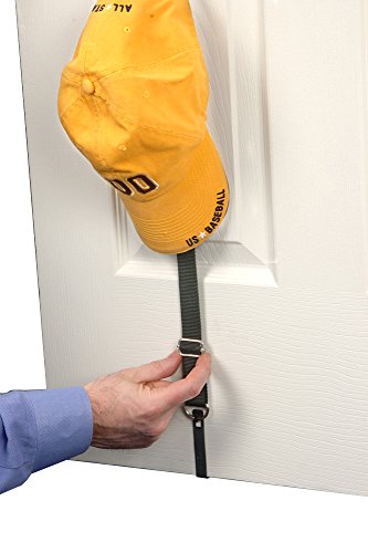Perfect Curve CapRack18 Over-The-Door Hat Rack for Baseball Caps, Black C63256