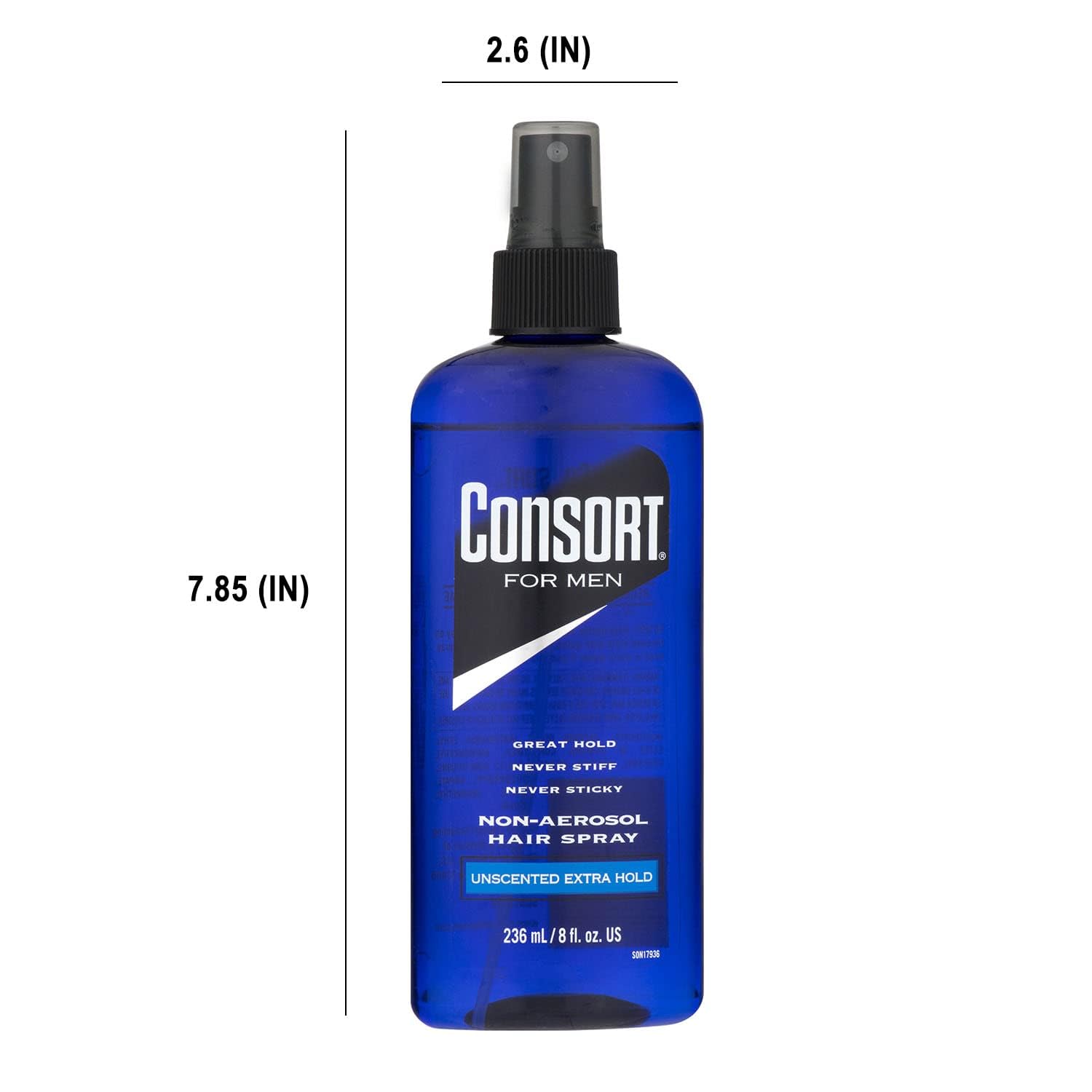 Consort Hair Spray for Men, Extra Hold, Unscented, Non-Aerosol, 8 fl oz F237