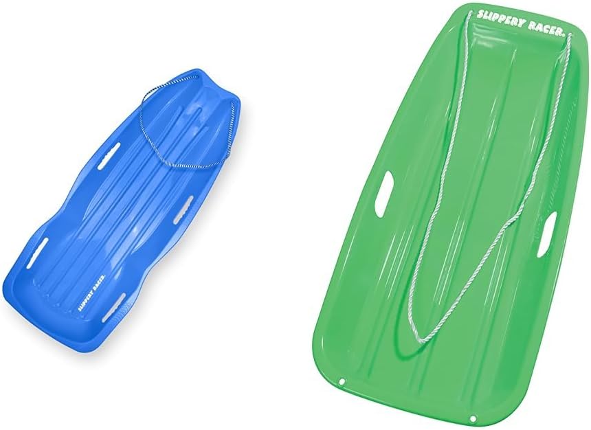 Downhill Xtreme Flexible Adults and Kids Plastic Toboggan Snow Sled & Downhill Sprinter Flexible Kids Toddler Plastic Cold-Resistant Toboggan Snow Sled