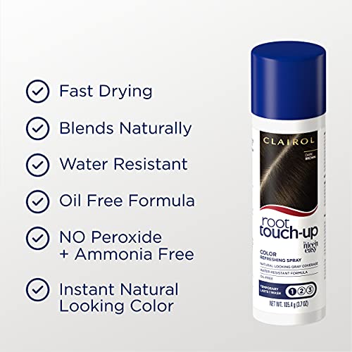 Clairol Root Touch-Up Temporary Spray, Dark Brown, 2 Count J35850