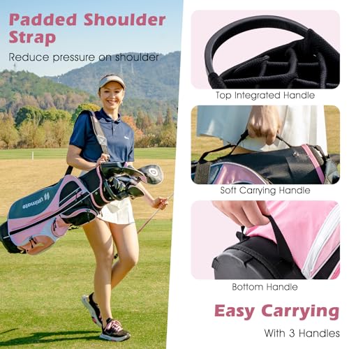 Tangkula 12-Piece Women’s Complete Golf Club Set Right Hand with Cart Bag M185757