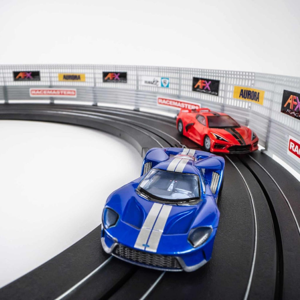 AFX/Racemasters Super Cars Set 15ft Track Mega G+ Chassis Tri-Pack HO Slot Racing J7090
