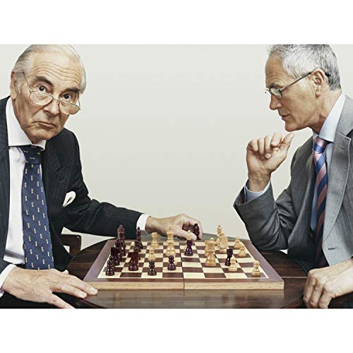 AMEROUS 15 Inches Magnetic Wooden Chess Set with 2 Extra Queens, Folding Board, Storage Slots A743