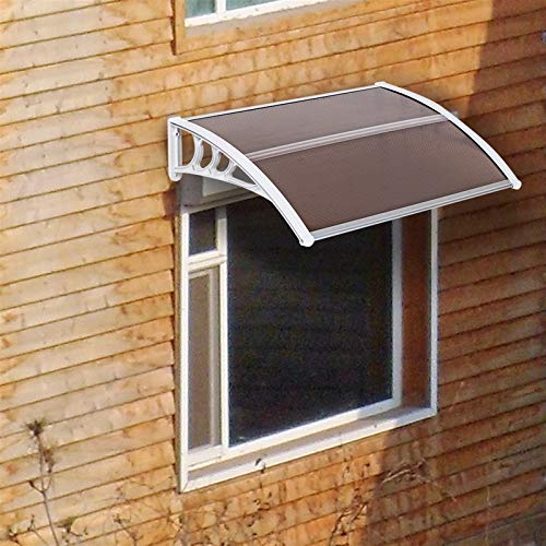 Polycarbonate Window Awning Door Canopy 35" x 40" White & Gray V286084